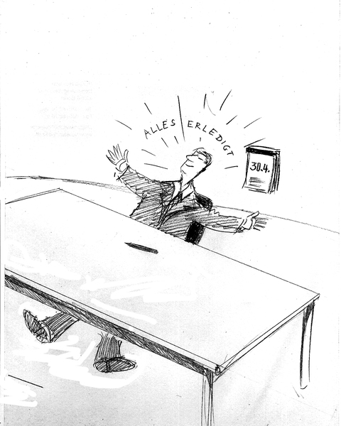 Die Arbeitsplatte ist leer, die Mai-Feiertage können kommen Die Arbeitsplatte ist leer, die Mai-Feiertage können kommen
